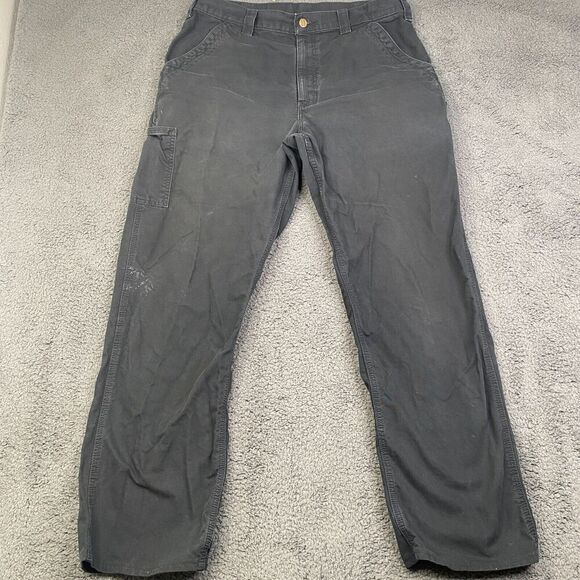 Carhartt Dungaree Carpenter Pant 36x34 B151 BLK Faded Mens Grunge Work - Picture 1 of 13